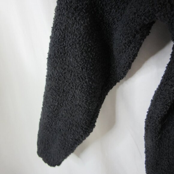 Skims Cozy Knit V Neck Mini Dress Long Sleeve Black Sherpa Tunic Size Large/XL - Picture 4 of 7